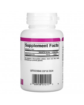 Natural Factors, витамин В2, рибофлавин, 100 мг, 90 таблеток